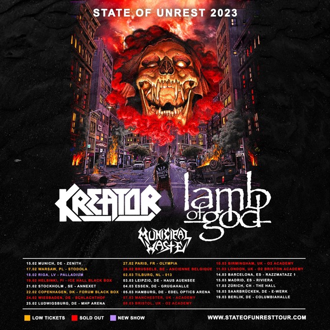 KREATOR + LAMB OF GOD Tour 2023